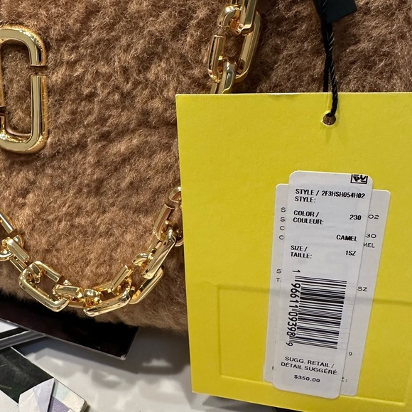 NWT MARC JACOBS The Teddy J Marc Curve Shoulder Bag Camel